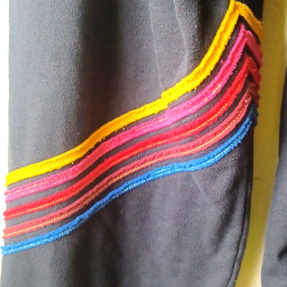 Cute Sweatpants Chevron Striped Leg Size Medium Jogger Track Pants Retro Aviator - Picture 6 of 13
